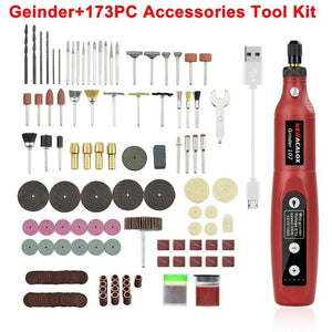 Planet Gates China / 173PC R Grinder Set NEWACALOX USB Charging Variable Speed Mini Grinder Machine Rotary Tools Kit Grinder Set with 126pcs Engraving Accessories Kit