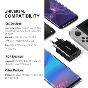 Planet Gates China / 18W PD Charger Ugreen  18W USB Charger Quick Charge 3.0 Mobile Phone Charger for iPhone Fast QC 3.0 PD Charger for Huawei Samsung Galaxy S9+