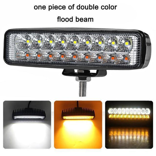 Planet Gates China / 1Pcs Double Color 1/2Pcs 6 inch 18W LED Work Light Flood Beam Spotlight Truck Light For Jeep Motorcycles Offroad 4x4 ATV 4WD SUV UAZ Car Fog Light