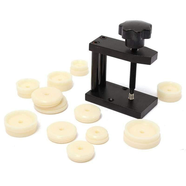 Planet Gates China 1Pcs Watch Case Press 12 Dies Watch Crystal Front Back Case Cover Screw Press Presser Close Watchmakers Repair Kit Tools