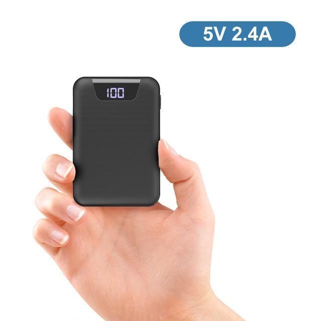 Planet Gates China / 2.4ABlack2 ROCK Mini Power Bank 10000mAh Dual USB Ports External Battery Powerbank with Digital Display for iphone XS Xiaomi PoverBank