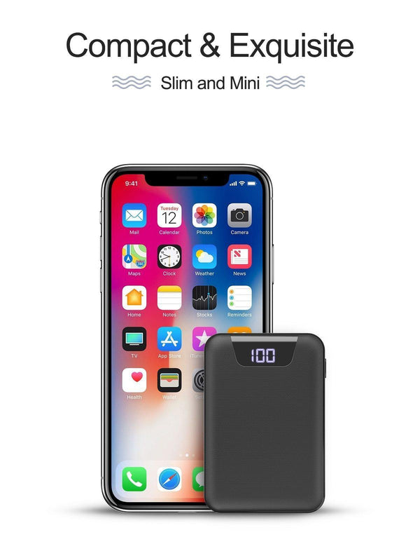 ROCK Mini Power Bank 10000mAh Dual USB Ports External Battery Powerbank with Digital Display for iphone XS Xiaomi PoverBank - Planet Gates