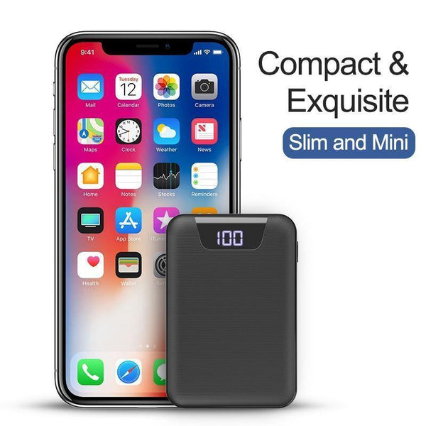 Planet Gates China / 2.4ABlack2 ROCK Mini Power Bank 10000mAh Dual USB Ports External Battery Powerbank with Digital Display for iphone XS Xiaomi PoverBank