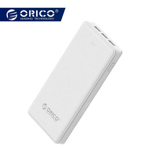 Planet Gates China / 20000mAh White ORICO 20000mAh 3 USB Power Bank 5V/2A*2+5V1A*1 External Battery Mobile Backup Bank Charger with Flashlight Universal White