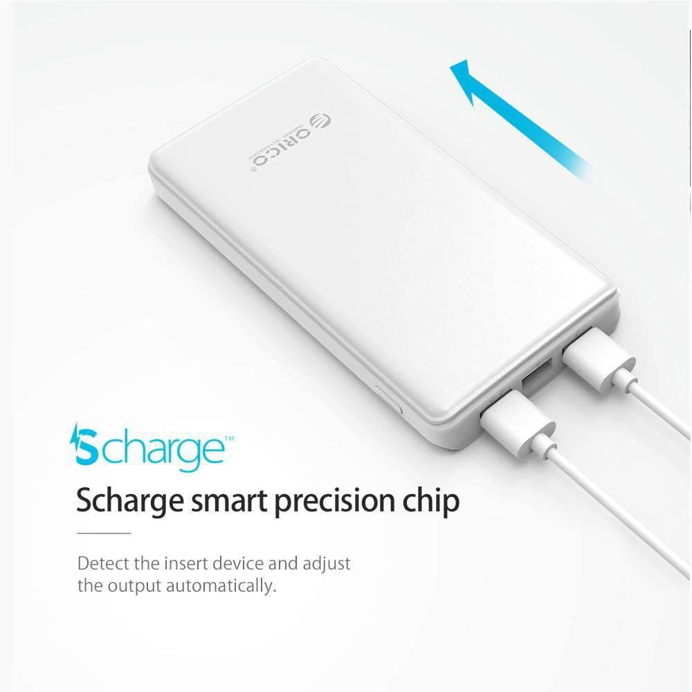 Planet Gates China / 20000mAh White ORICO 20000mAh 3 USB Power Bank 5V/2A*2+5V1A*1 External Battery Mobile Backup Bank Charger with Flashlight Universal White