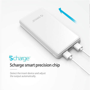 Planet Gates China / 20000mAh White ORICO 20000mAh 3 USB Power Bank 5V/2A*2+5V1A*1 External Battery Mobile Backup Bank Charger with Flashlight Universal White
