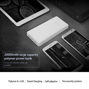 Planet Gates China / 20000mAh White ORICO 20000mAh 3 USB Power Bank 5V/2A*2+5V1A*1 External Battery Mobile Backup Bank Charger with Flashlight Universal White