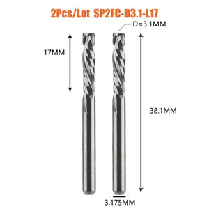 Planet Gates China / 2PC-SP2FC-D3.1-L17 2PCS/LOT Compression Milling Cutter Woodwork DOWN Cut Two Flute Spiral Carbide Milling Tool CNC Router Bits Wood End Mill Cutter