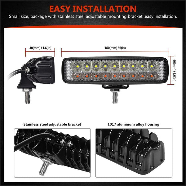 Planet Gates China / 2Pcs Double Color 1/2Pcs 6 inch 18W LED Work Light Flood Beam Spotlight Truck Light For Jeep Motorcycles Offroad 4x4 ATV 4WD SUV UAZ Car Fog Light