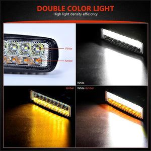 Planet Gates China / 2Pcs Double Color 1/2Pcs 6 inch 18W LED Work Light Flood Beam Spotlight Truck Light For Jeep Motorcycles Offroad 4x4 ATV 4WD SUV UAZ Car Fog Light