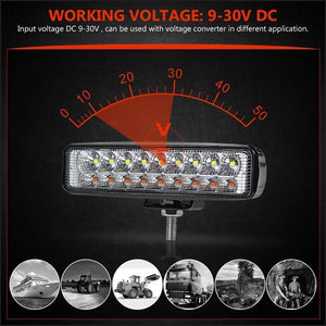 Planet Gates China / 2Pcs Double Color 1/2Pcs 6 inch 18W LED Work Light Flood Beam Spotlight Truck Light For Jeep Motorcycles Offroad 4x4 ATV 4WD SUV UAZ Car Fog Light