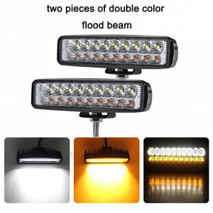 Planet Gates China / 2Pcs Double Color 1/2Pcs 6 inch 18W LED Work Light Flood Beam Spotlight Truck Light For Jeep Motorcycles Offroad 4x4 ATV 4WD SUV UAZ Car Fog Light