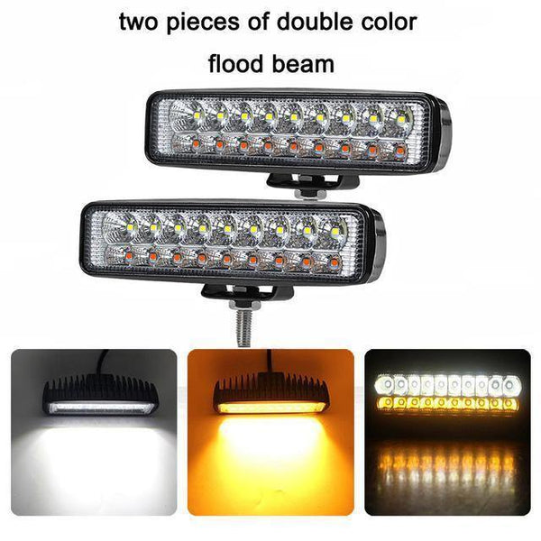 Planet Gates China / 2Pcs Double Color 1/2Pcs 6 inch 18W LED Work Light Flood Beam Spotlight Truck Light For Jeep Motorcycles Offroad 4x4 ATV 4WD SUV UAZ Car Fog Light