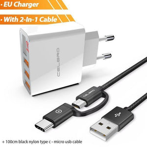Planet Gates China / 3.4A EU and cable wh Usb Wall Charger 3 Port 3.4a Led Display Universal Travel Charger Adapter For Mobile Phone Iphone Xiaomi Ipad Us Eu Plug