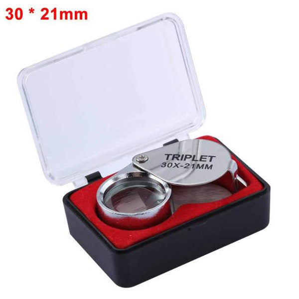 Planet Gates China / 30x-21mm silver Metal Jewelry Magnifying Glass Jewelers Eye Tool Jewellery Folding Loupe Glass Lens Magnifying Triplet Glass Jewelry Diamond