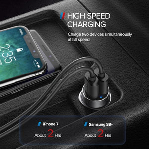 Planet Gates China / 4.8A Car Charger Ugreen USB Car Charger for Xiaomi Mini Dual Car-Charger 3.6A Universal Fast Mobile Phone Charger for iPhone X 8 7 6S Car Charger