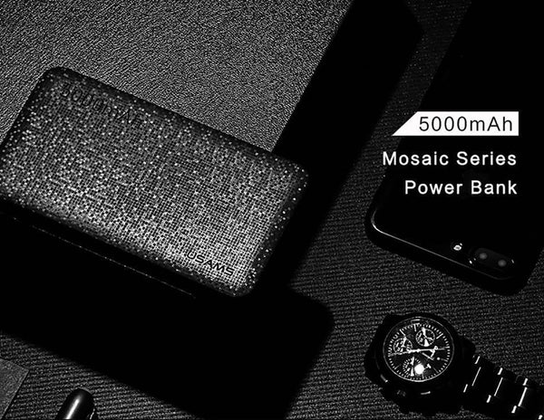 Planet Gates China / 5000mah Black Power bank USAMS Mosaic Ultra Slim 5000mAh Powerbank for iPhone Mobile Phone