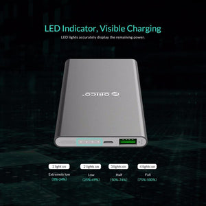 Planet Gates China / 5000mAh ORICO Quick Charge Power Bank 5000mAh USB LED Powerbank External Battery Charger For Mobile Phones Tablets Poverbank for Xiaomi
