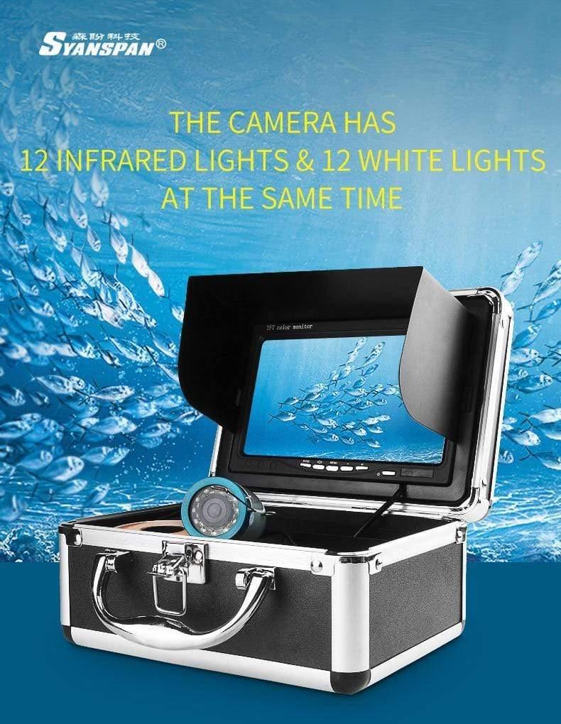 Planet Gates China / 50M-No DVR Fish Finder 15/30/50M DVR 1000TVL Underwater Hunting Video Camera for fishing 7"Monitor 24 Controllable LEDs