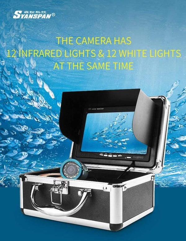Planet Gates China / 50M-No DVR Fish Finder 15/30/50M DVR 1000TVL Underwater Hunting Video Camera for fishing 7"Monitor 24 Controllable LEDs