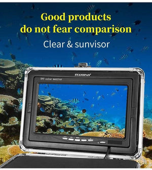 Planet Gates China / 50M-No DVR Fish Finder 15/30/50M DVR 1000TVL Underwater Hunting Video Camera for fishing 7"Monitor 24 Controllable LEDs