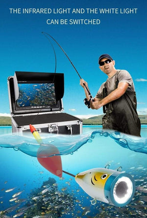 Planet Gates China / 50M-No DVR Fish Finder 15/30/50M DVR 1000TVL Underwater Hunting Video Camera for fishing 7"Monitor 24 Controllable LEDs
