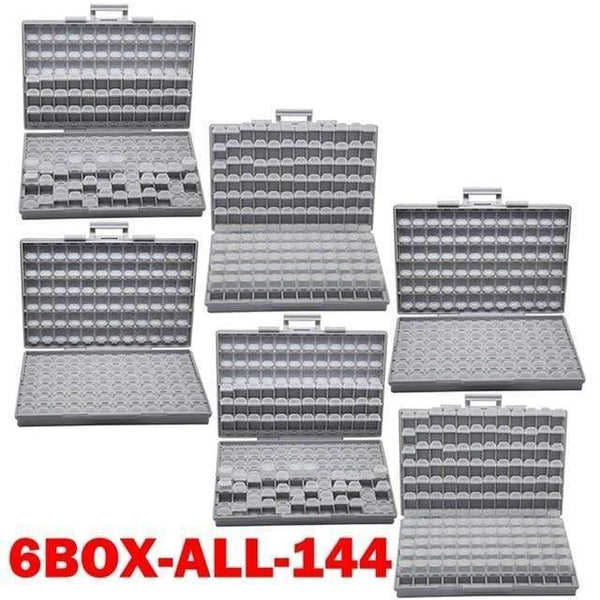 Planet Gates China / 6BOX-ALL-144 SMD storage SMT resistor capacitor Electronics Storage Cases & Organizers transparent toolbox storage box plastic BOXALL