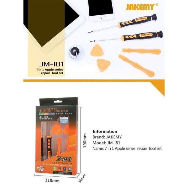 Planet Gates China 7-In-1 repair kit For Iphone Phone Precision Screwdrivers, Spudger, Plastic Triangle, suction cup Repair Tool Set