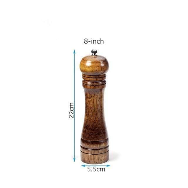 Planet Gates Salt and Pepper Mills, Solid Wood Pepper Mill with Strong Adjustable Ceramic Grinder  5" 8" 10" - Kitchen Tools by Leeseph