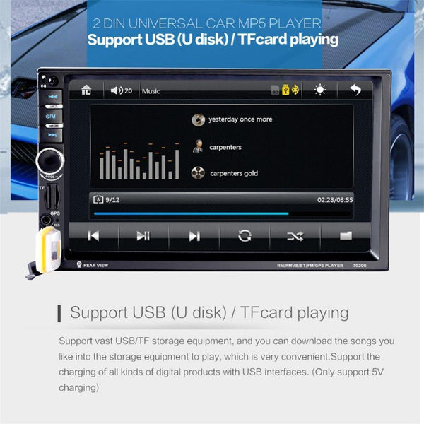 Planet Gates China / 8G card with camera Car Audio Autoradio 2 Din GPS Navigation 7 inch LCD Touch Screen Auto Radio Stereo Bluetooth Car Multimedia Player 2din