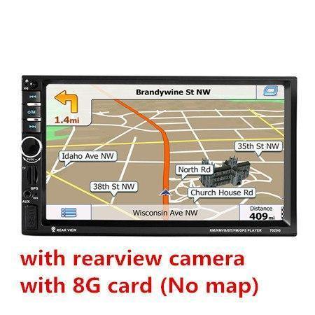 Planet Gates China / 8G card with camera Car Audio Autoradio 2 Din GPS Navigation 7 inch LCD Touch Screen Auto Radio Stereo Bluetooth Car Multimedia Player 2din