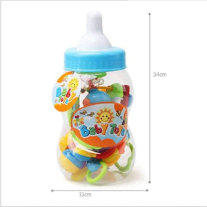 Planet Gates China 9pcs Newborn baby toy hand bell combination gift box bottle rattles bells big bottle baby wrist teeth bite bell toys Kids  toys