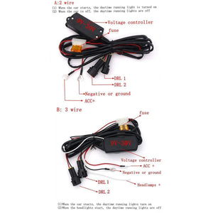 Planet Gates China / A    2 lines 2pcs White Universal DC 12V/24V COB LED Daytime Running Light Super Car DRL Lamp Installation Bracket Vehicles 12W E4