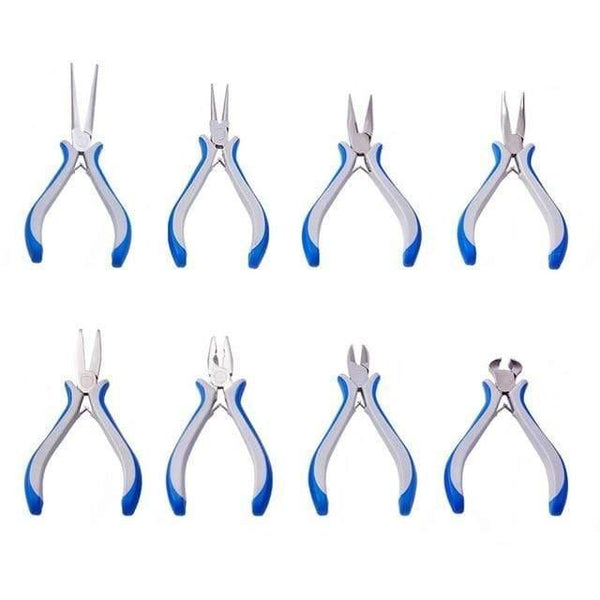 Planet Gates China / A set 8pcs Jewelry Pliers DIY Tool Sets Round Nose Plier Wire Cutter Pliers Bent Nose Side Cutting Pliers Jewelry Making Tools Carbon Steel