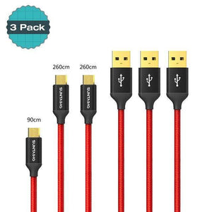 Planet Gates China / Amy Green Suntaiho [3 PACK] 5V2.5A Micro USB Cable For Samsung xiaomi Braided Fast USB Charge & data Cable Mobile Phone USB Charger Cable