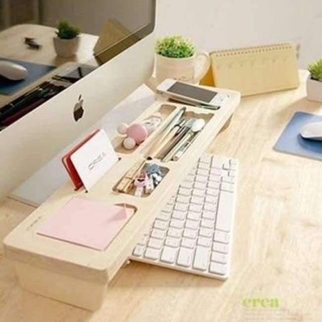 Planet Gates Wooden Desk Organizer Office Stationery Racks Personalized Desktop Pen Office Accessories Organizer Box