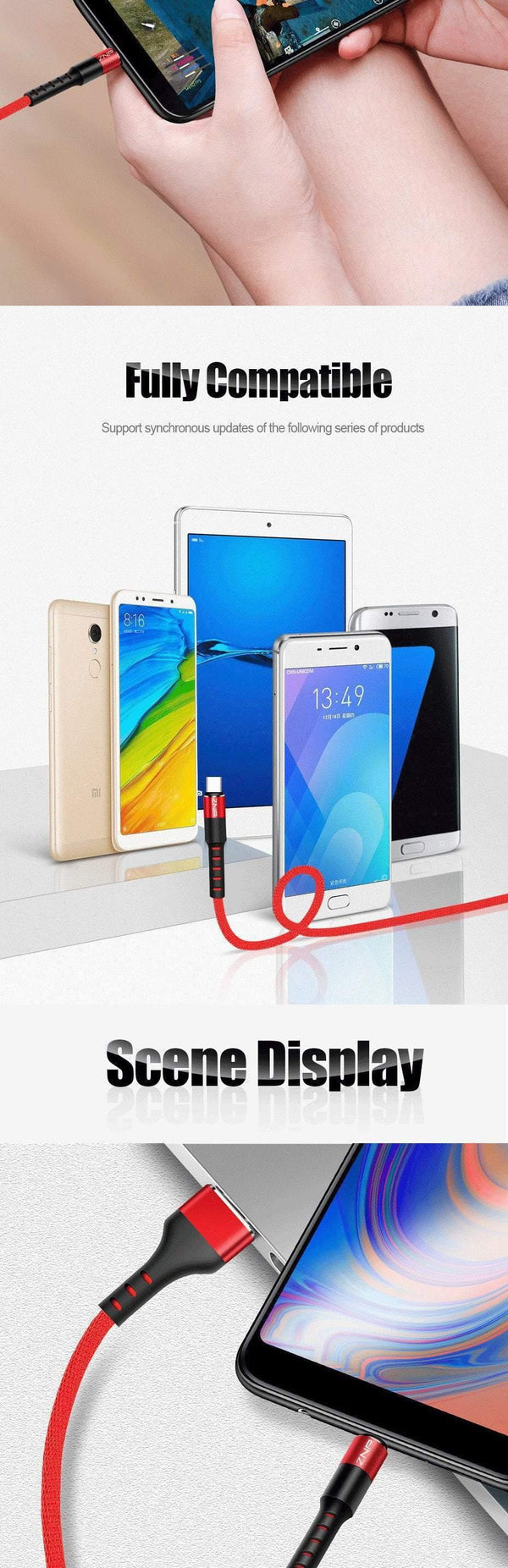 Planet Gates China / Black / 1.0m Type C Cable ZNP USB Type C Cable Fast Charger Cable For Samsung Galaxy S9 S8 Huawei Mate 20 Pro Quick Charging USB Type-C Phone Charge Cable