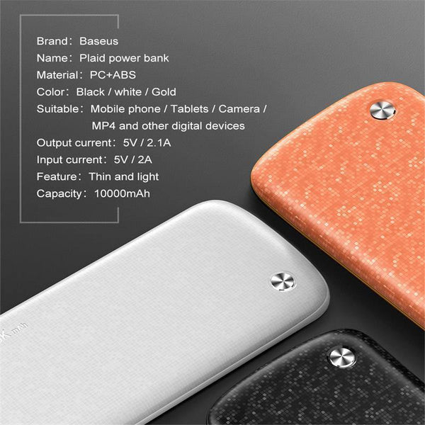 Planet Gates China / Black 10000mAh Baseus 10000mAh USB Power Bank 15mm Ultra Slim Powerbank Portable External Battery Charger For iPhone Mobile Phone Poverbank