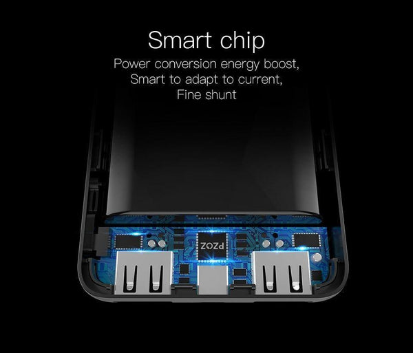 Planet Gates China / Black 10000mAh PZOZ Power Bank 10000mAh Dual USB Mobile Phone External Battery Fast Charge For iphone X xiaomi Portable Charger mini PowerBank