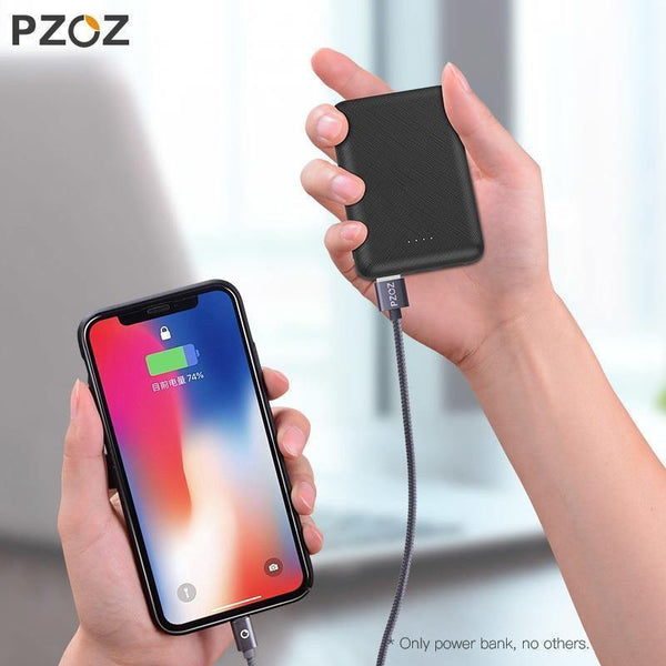 Planet Gates China / Black 10000mAh PZOZ Power Bank 10000mAh Dual USB Mobile Phone External Battery Fast Charge For iphone X xiaomi Portable Charger mini PowerBank