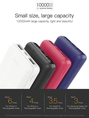 Planet Gates China / Black 10000mAh PZOZ Power Bank 10000mAh Dual USB Mobile Phone External Battery Fast Charge For iphone X xiaomi Portable Charger mini PowerBank