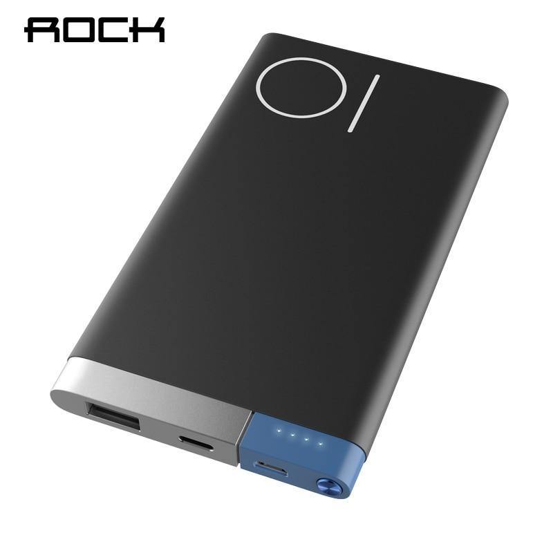 Planet Gates China / Black 10000mah ROCK 10000mAh Power Bank Portable Phone Charger Powerbank For iPhone 7 6  for Xiaomi 6 External Battery with Dual Input Ports