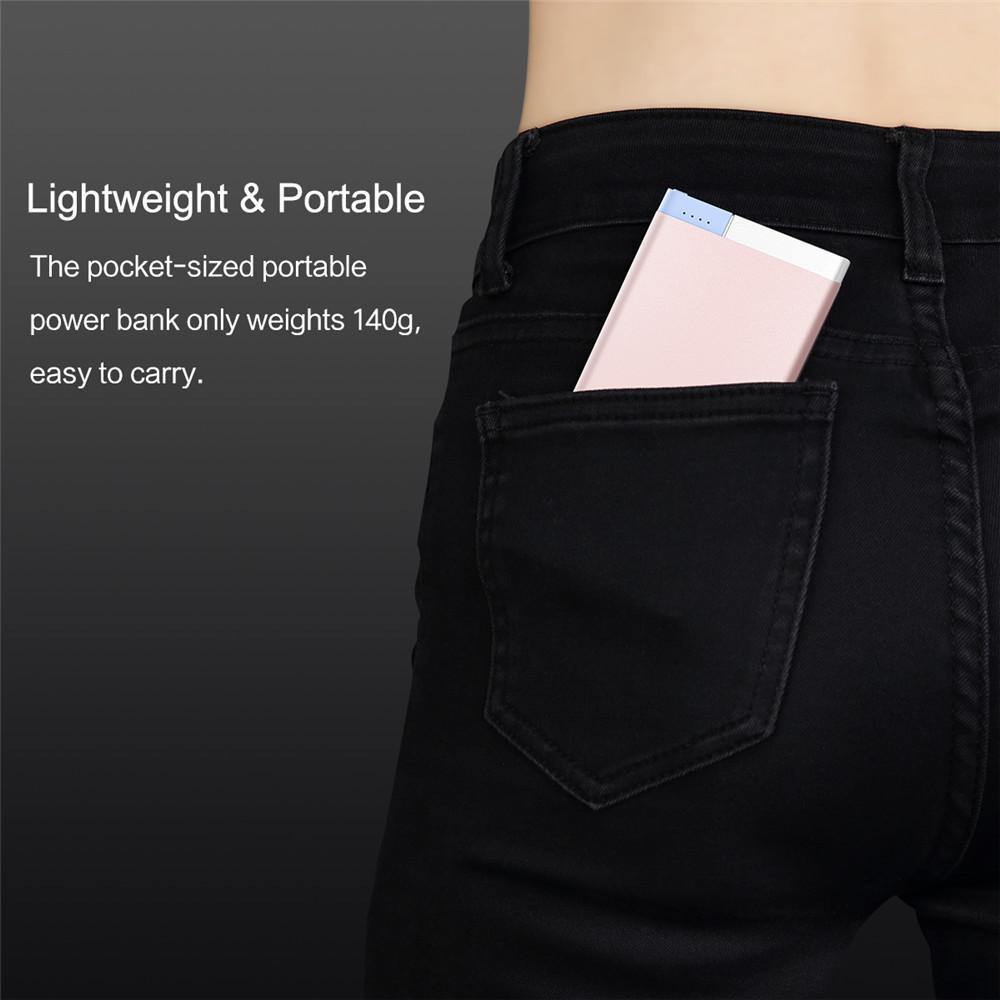Planet Gates China / Black 10000mah ROCK 10000mAh Power Bank Portable Phone Charger Powerbank For iPhone 7 6  for Xiaomi 6 External Battery with Dual Input Ports