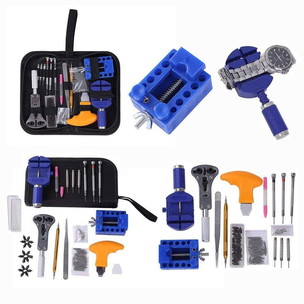 Planet Gates China / Black 144Pcs Watch Tools Watch Opener Repair Tool Kit Clock Repair Tool Kit Case Opener Link Watch Pin Remover Set Spring Bar Factory