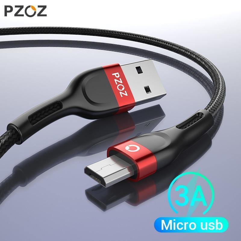 Planet Gates China / Black / 1m PZOZ Micro USB Cable 3A Fast Charging Microusb Charger Cord For Samsung S7 Xiaomi Redmi Note 5 Pro 4 Tablet Android Phone Micro