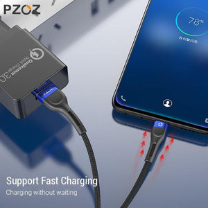Planet Gates China / Black / 1m PZOZ Micro USB Cable 3A Fast Charging Microusb Charger Cord For Samsung S7 Xiaomi Redmi Note 5 Pro 4 Tablet Android Phone Micro