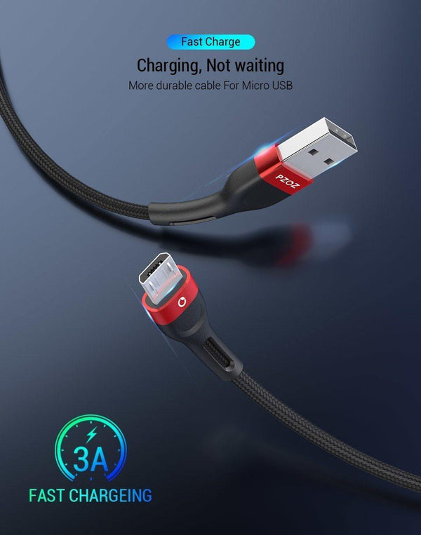 Planet Gates China / Black / 1m PZOZ Micro USB Cable 3A Fast Charging Microusb Charger Cord For Samsung S7 Xiaomi Redmi Note 5 Pro 4 Tablet Android Phone Micro