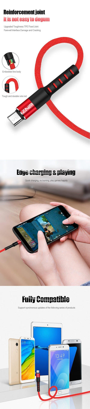 Planet Gates China / Black / 1m ZNP 1m Micro USB Cable for Xiaomi Redmi Note 5 Pro 4 LG Reversible Micro USB Charger Data Cable for Samsung S7 Mobile Phone