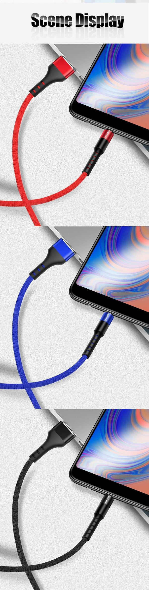 Planet Gates China / Black / 1m ZNP 1m Micro USB Cable for Xiaomi Redmi Note 5 Pro 4 LG Reversible Micro USB Charger Data Cable for Samsung S7 Mobile Phone