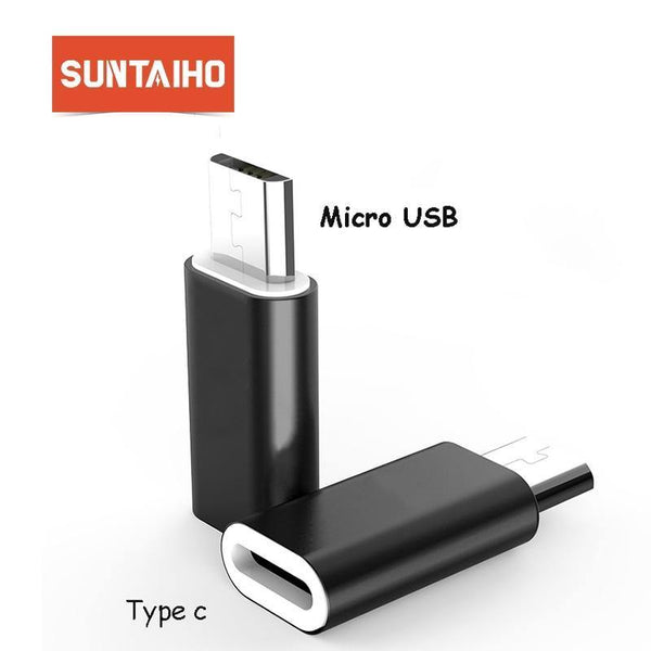Planet Gates China / Black 2pack Suntaiho Type c to Micro USB Android Phone Cable Adapter Charger Converter for Xiaomi Mi6 Mi5 Huawei P9 P10 letv Type-c Cable